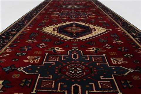 Karajeh Blue Runner Hand Knotted 26 X 511 Area Rug 250-25723 Image 9