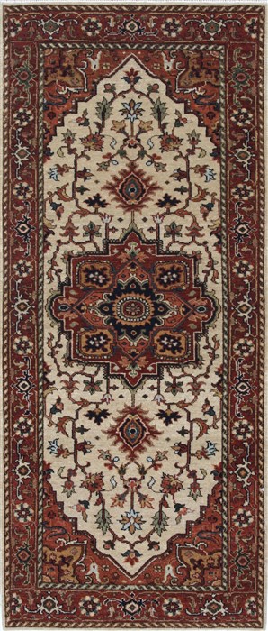 Serapi Beige Runner Hand Knotted 26 X 510 Area Rug 250-25729 Image 0