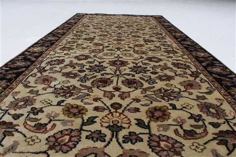 Kashmar Beige Runner Hand Knotted 28 X 60 Area Rug 250-25741 Image 1
