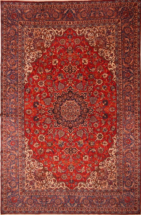 Isfahan Red Hand Knotted 1110 X 180  Area Rug 100-25754 Image 0