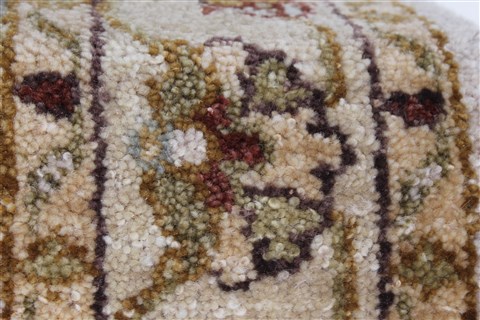 Kashan Beige Runner Hand Knotted 27 X 60 Area Rug 250-25774 Image 8