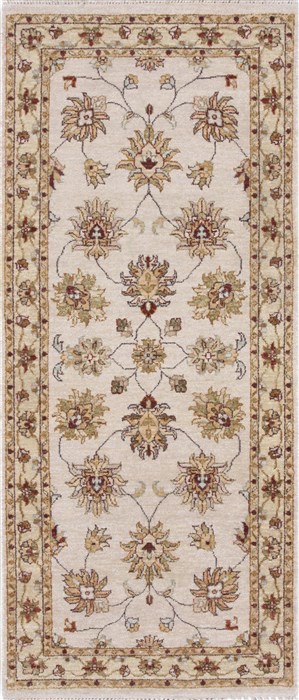 Kashan Beige Runner Hand Knotted 27 X 60 Area Rug 250-25774 Image 0