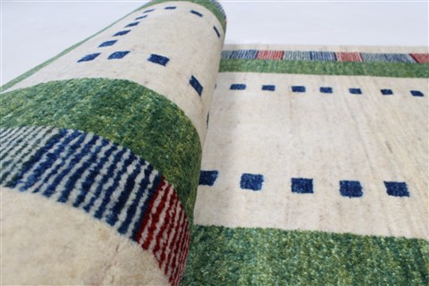 Gabbeh Beige Runner Hand Knotted 210 X 61 Area Rug 250-25775 Image 10