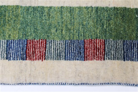 Gabbeh Beige Runner Hand Knotted 210 X 61 Area Rug 250-25775 Image 3