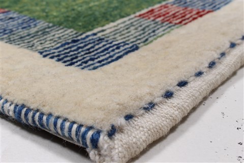 Gabbeh Beige Runner Hand Knotted 210 X 61 Area Rug 250-25775 Image 6