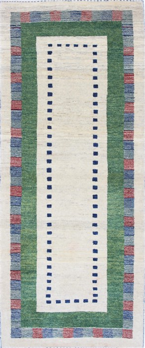 Gabbeh Beige Runner Hand Knotted 210 X 61 Area Rug 250-25775 Image 0
