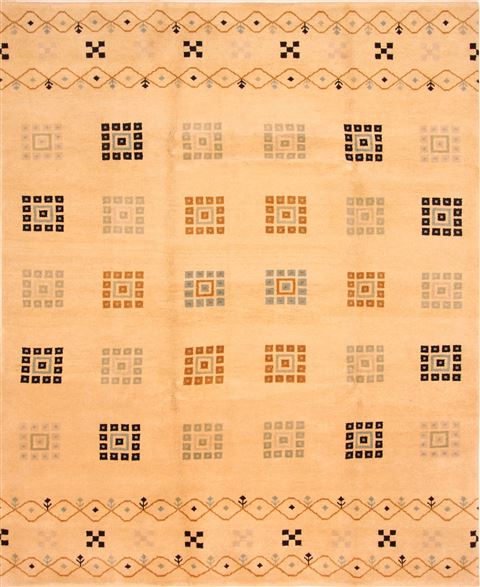 Gabbeh Beige Hand Knotted 83 X 100  Area Rug 100-25779 Image 0
