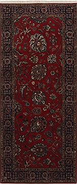 Indian Tabriz Red Runner 6 ft and Smaller Wool Carpet 25781