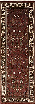 Indian Semnan Beige Runner 6 ft and Smaller Wool Carpet 25784