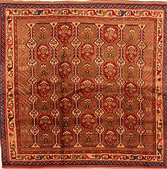 Persian Gabbeh Brown Square 7 to 8 ft Wool Carpet 25785