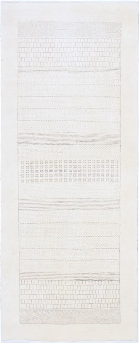 Modern Beige Runner Hand Knotted 25 X 511  Area Rug 250-25787 Image 0