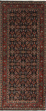 Indian Herati Green Runner 6 ft and Smaller Wool Carpet 25797