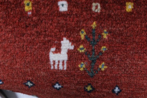 Gabbeh Beige Runner Hand Knotted 26 X 65 Area Rug 250-25800 Image 6
