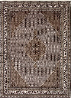 Indian Mahi Beige Rectangle 9x12 ft Wool Carpet 25809