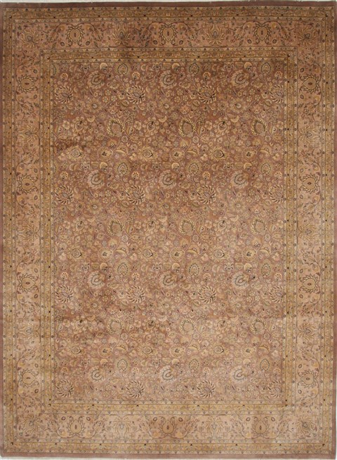 Tabriz Beige Hand Knotted 91 X 122 Area Rug 250-25812 Image 0