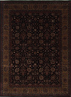 Indian Tabriz Beige Rectangle 9x12 ft Wool Carpet 25818