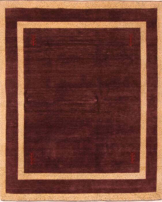 Gabbeh Purple Square Hand Knotted 67 X 81  Area Rug 100-25823 Image 0