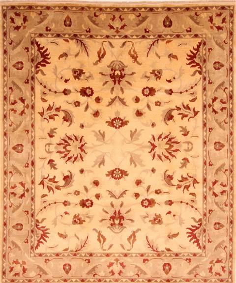 Indo-Nepal Beige Hand Knotted 80 X 98  Area Rug 253-25826 Image 0