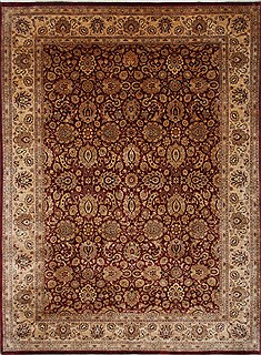 Kashan Beige Hand Knotted 9'0" X 12'0"  Area Rug 250-25839