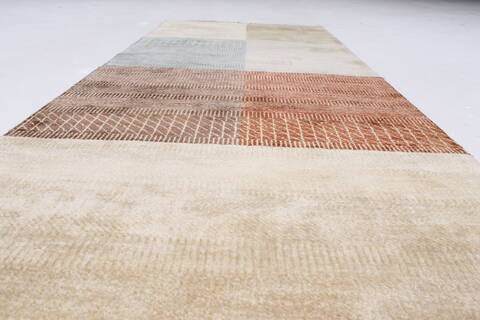 Modern Multicolor Runner Hand Knotted 27 X 67  Area Rug 250-25855 Image 1