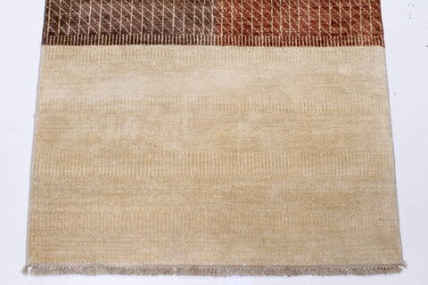 Modern Multicolor Runner Hand Knotted 27 X 67  Area Rug 250-25855 Image 5