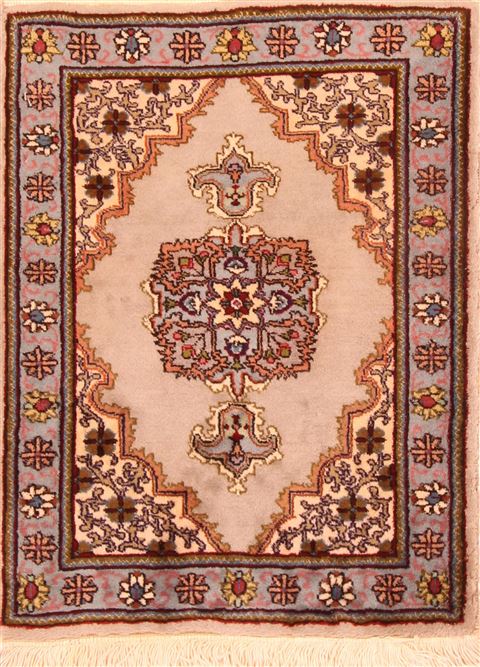 Tabriz Grey Square Hand Knotted 20 X 26  Area Rug 253-25858 Image 0