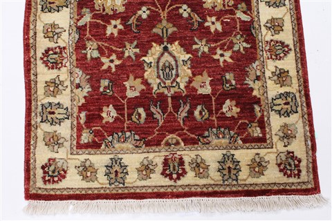 Chobi Beige Runner Hand Knotted 26 X 66 Area Rug 250-25868 Image 6