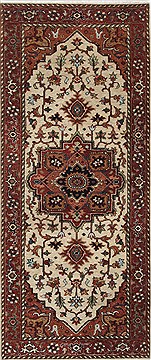 Serapi White Runner Hand Knotted 2'6" X 6'0"  Area Rug 250-25871