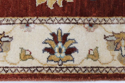 Ziegler Beige Runner Hand Knotted 26 X 58  Area Rug 250-25875 Image 3