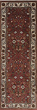 Indian Semnan Beige Runner 6 ft and Smaller Wool Carpet 25891