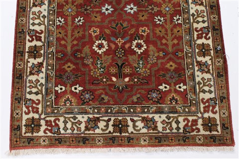Kashmar Beige Runner Hand Knotted 26 X 59 Area Rug 250-25900 Image 4