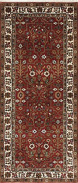 Indian Kashmar Beige Runner 6 ft and Smaller Wool Carpet 25900