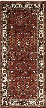 Indian Kashmar Beige Runner 6 ft and Smaller Wool Carpet 25900