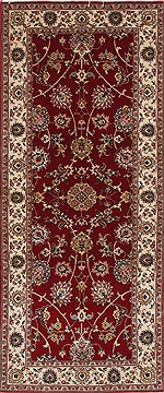 Isfahan Red Runner Hand Knotted 2'6" X 6'1"  Area Rug 250-25907