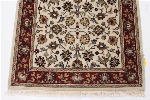 Kashmar Beige Runner Hand Knotted 28 X 61 Area Rug 250-25911 Image 3