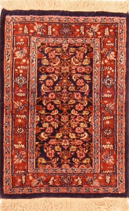 Tabriz Red Square Hand Knotted 17 X 24  Area Rug 253-25924 Image 0