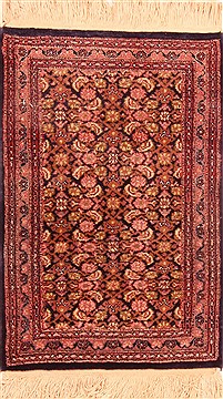 Egyptian Tabriz Brown Rectangle 1x2 ft Wool Carpet 25934