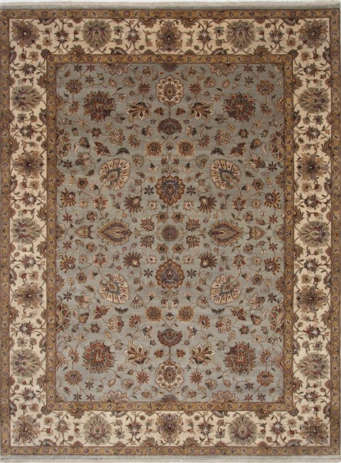 Kashan Beige Hand Knotted 89 X 116 Area Rug 250-25938 Image 0