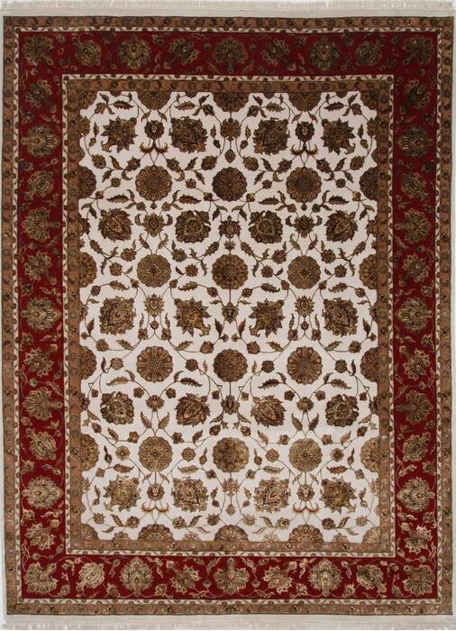 Tabriz Beige Hand Knotted 90 X 120  Area Rug 250-25943 Image 0