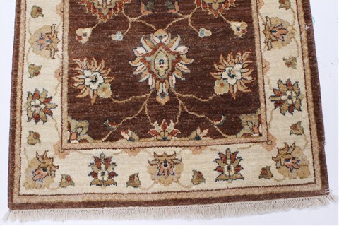 Ziegler Beige Runner Hand Knotted 26 X 62  Area Rug 250-25953 Image 3