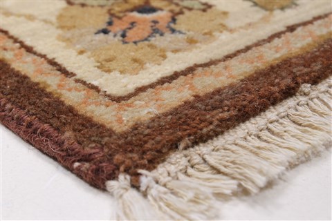 Ziegler Beige Runner Hand Knotted 26 X 62  Area Rug 250-25953 Image 4