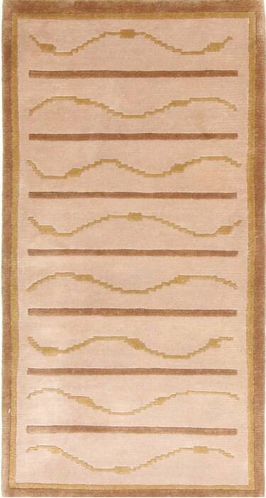 Modern Beige Hand Knotted 23 X 44  Area Rug 300-25958 Image 0