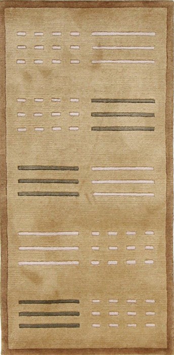 Modern Yellow Hand Knotted 23 X 47  Area Rug 300-25971 Image 0