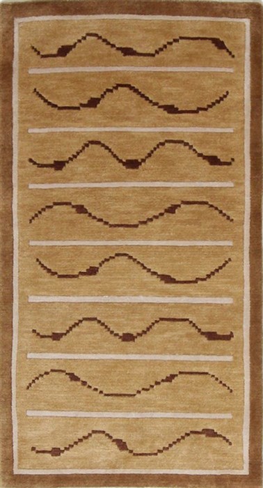 Modern Brown Hand Knotted 25 X 46  Area Rug 300-25977 Image 0