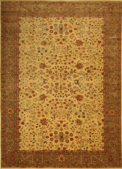 Oushak Beige Hand Knotted 100 X 139  Area Rug 300-26009 Image 0