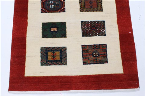 Gabbeh Multicolor Runner Hand Knotted 25 X 59 Area Rug 250-26015 Image 6