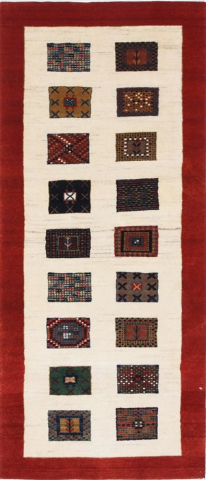 Gabbeh Multicolor Runner Hand Knotted 25 X 59 Area Rug 250-26015 Image 0