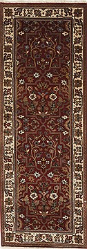 Indian Semnan Beige Runner 6 ft and Smaller Wool Carpet 26016