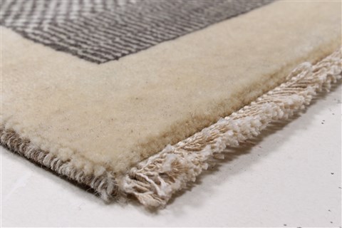 Modern Grey Runner Hand Knotted 26 X 61  Area Rug 250-26017 Image 6