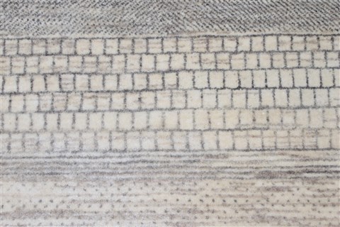 Modern Grey Runner Hand Knotted 26 X 58  Area Rug 250-26019 Image 2